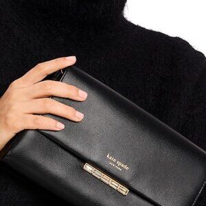 kate spade new york Grace Embellished Clutch, Black